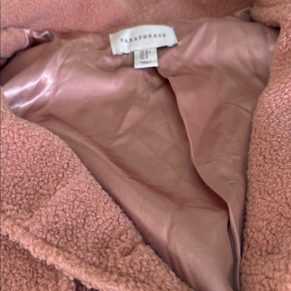 Paraphrase size medium Women's blush Pink Teddy Sherpa Jacket NWOT - Picture 10 of 12